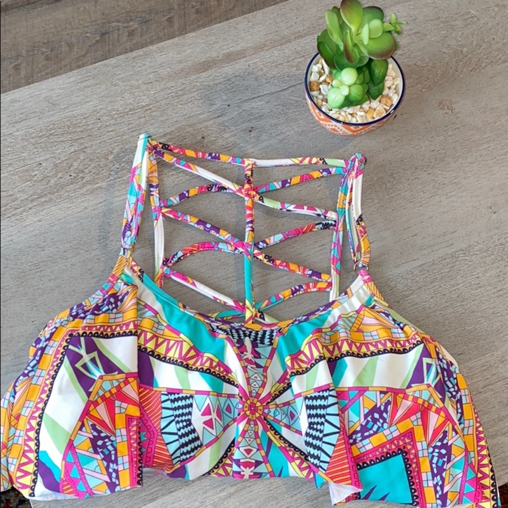 Jessica Simpson Colorful Bikini Top